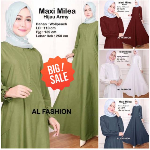 Gamis Syari Maxi BUSUI POLOS LD 110CM WARNA KUNING ILEA