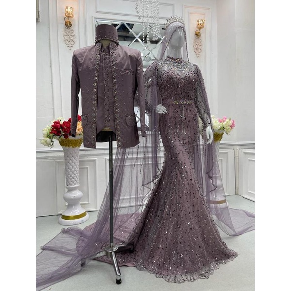 Gaun pengantin duyung couple/Gaun pengantin squen/Wedding dress