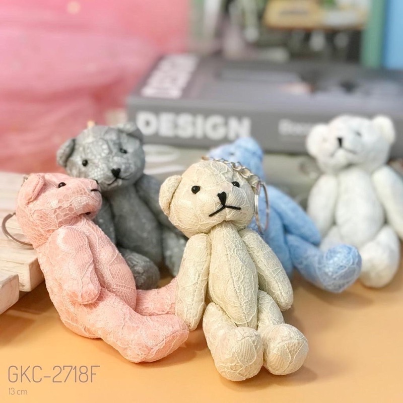 gantungan kunci boneka bear beruang lentik kain gantungan tas teddy bear