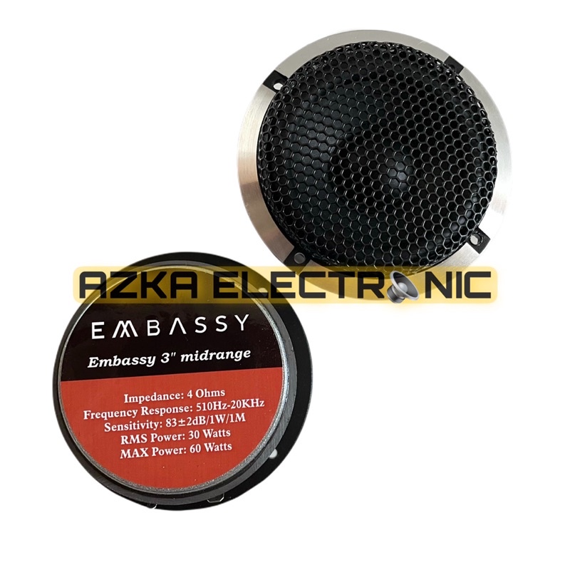 Speaker Midrange Middle Mid 3 Inch Embassy