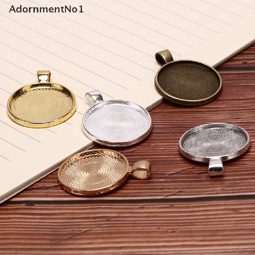 (AdornmentNo1) 10pcs Liontin Cabochon Kaca Kosong Bahan Alloy Untuk Membuat Perhiasan DIY