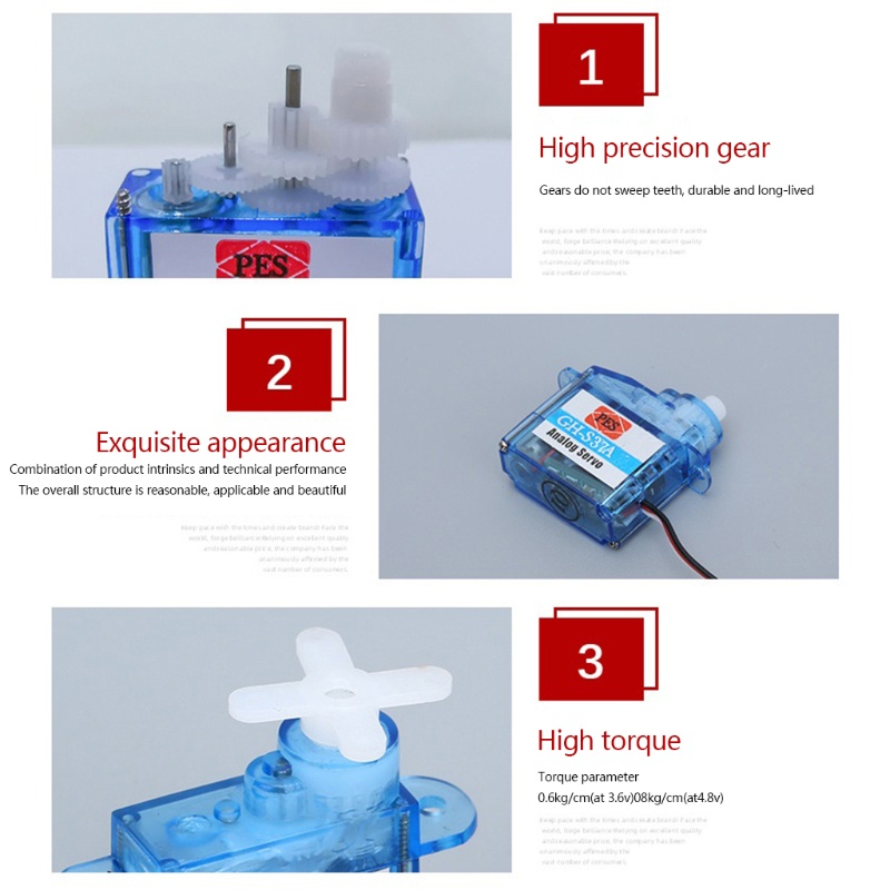 Btsg Servo Mikro Analog Compact GH 3.7g / 4.3g Untuk RC Robot / Pesawat / Helikopter / Mobil / Perahu