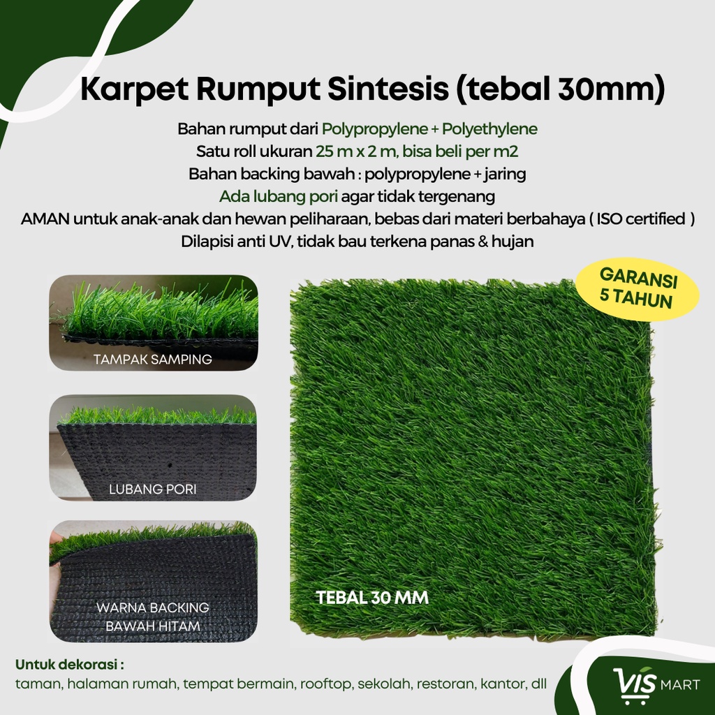 Jual Karpet Rumput Sintetis Tipe Swiss Atau Jepang Tebal Mm Per M