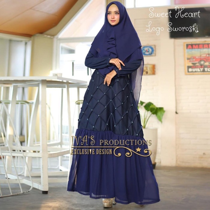 Gamis Syari GAMIS SYARI SWEET HEART LOGO SWOROSKI by IVAS PRODUCTION Murah