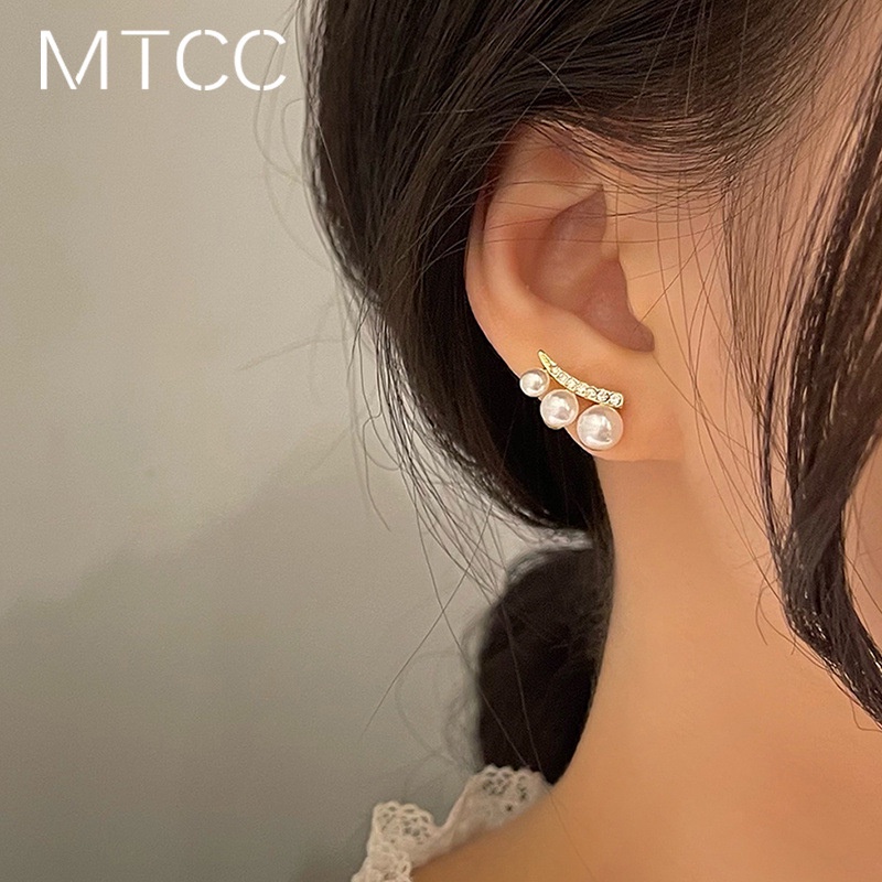 Anting Tusuk Sterling Silver 925 Aksen Mutiara Imitasi Mewah Ala Korea Untuk Wanita