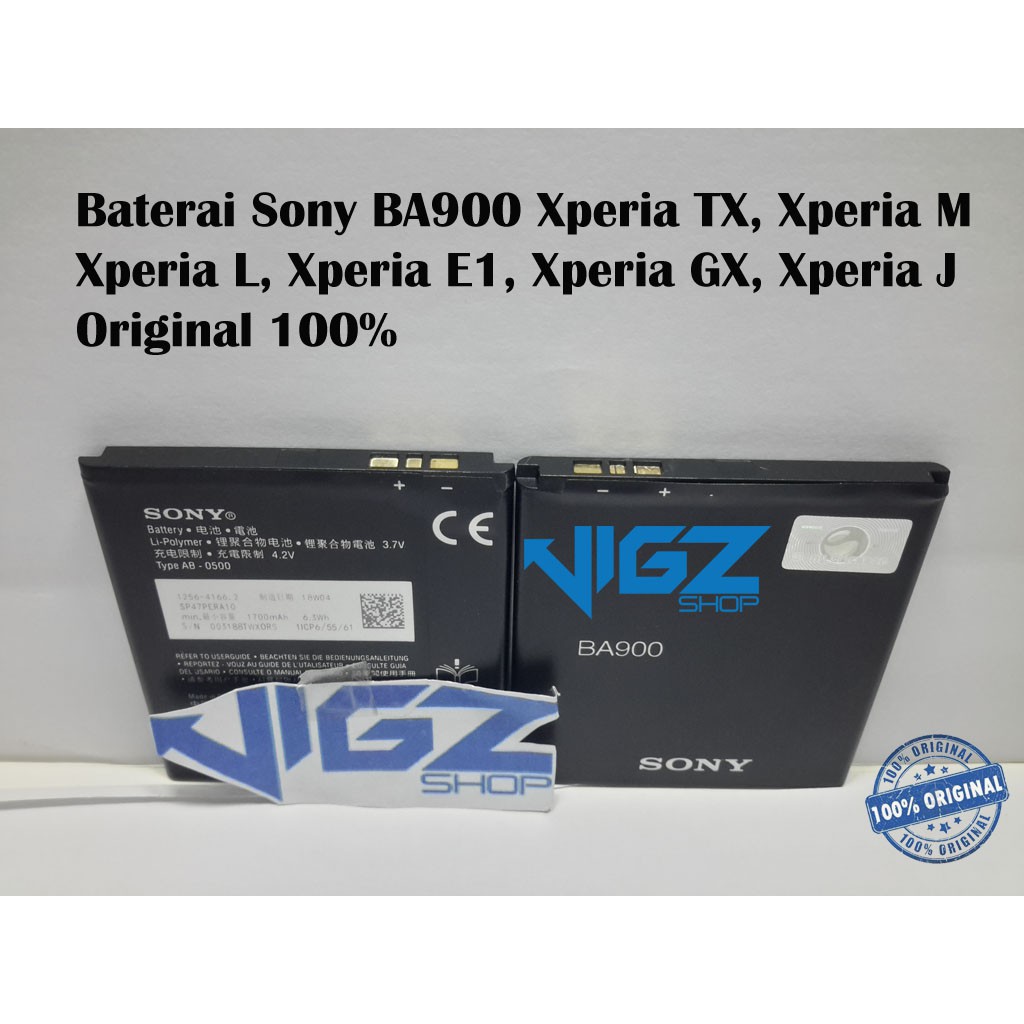 Baterai Sony BA900 Xperia TX, Xperia M, Xperia L, Xperia E1, Xperia GX, Xperia J Original 100%