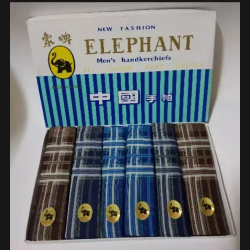 COD...1 PACK (ISI 6 PCS) SAPUTANGAN/SELAMPEK MERK CAP GAJAH(ELEPHANTS)