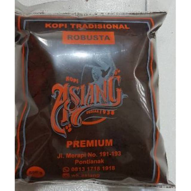 

Kopi Bubuk Warung Kopi Asiang Pontianak yang sering dikunjungi Pejabat kemasan 200GR