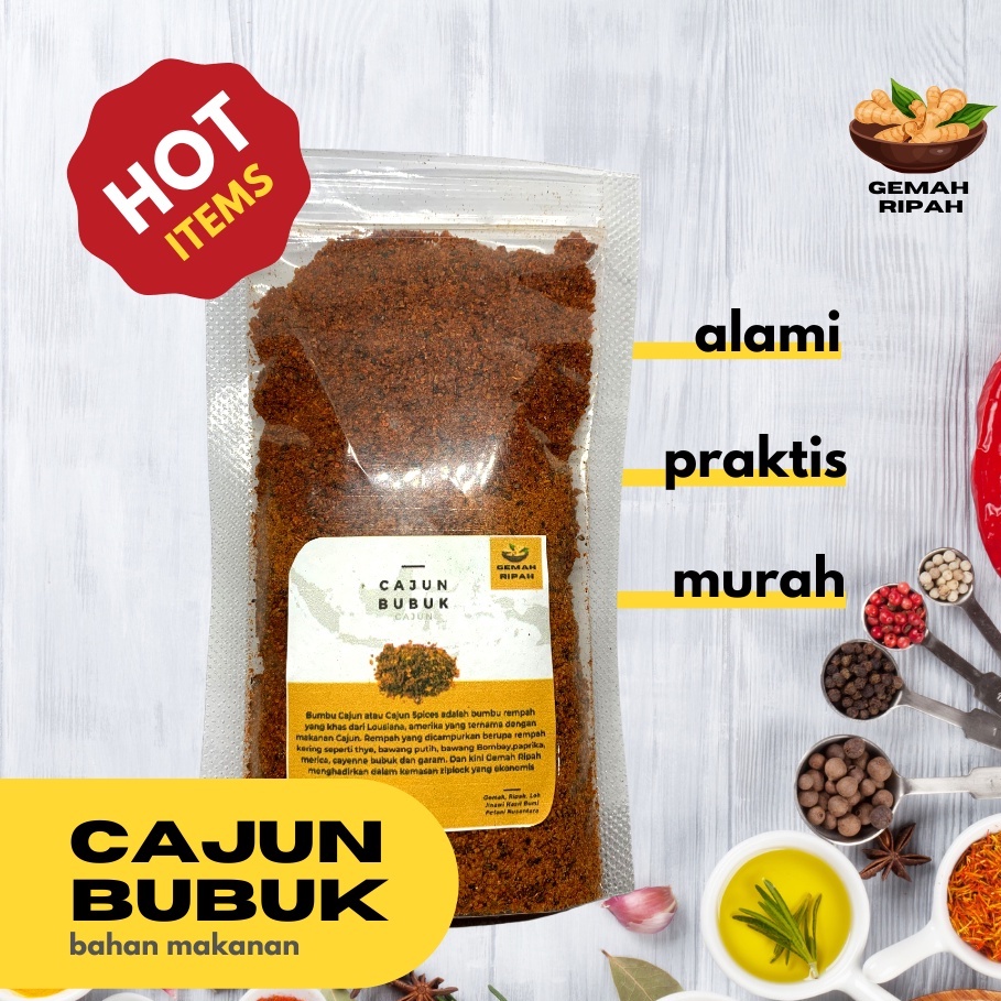 

Bumbu Cajun Seasoning Powder Spice Mix Penyedap Rasa Non msg Bahan Makanan Pokok Rempah Kering