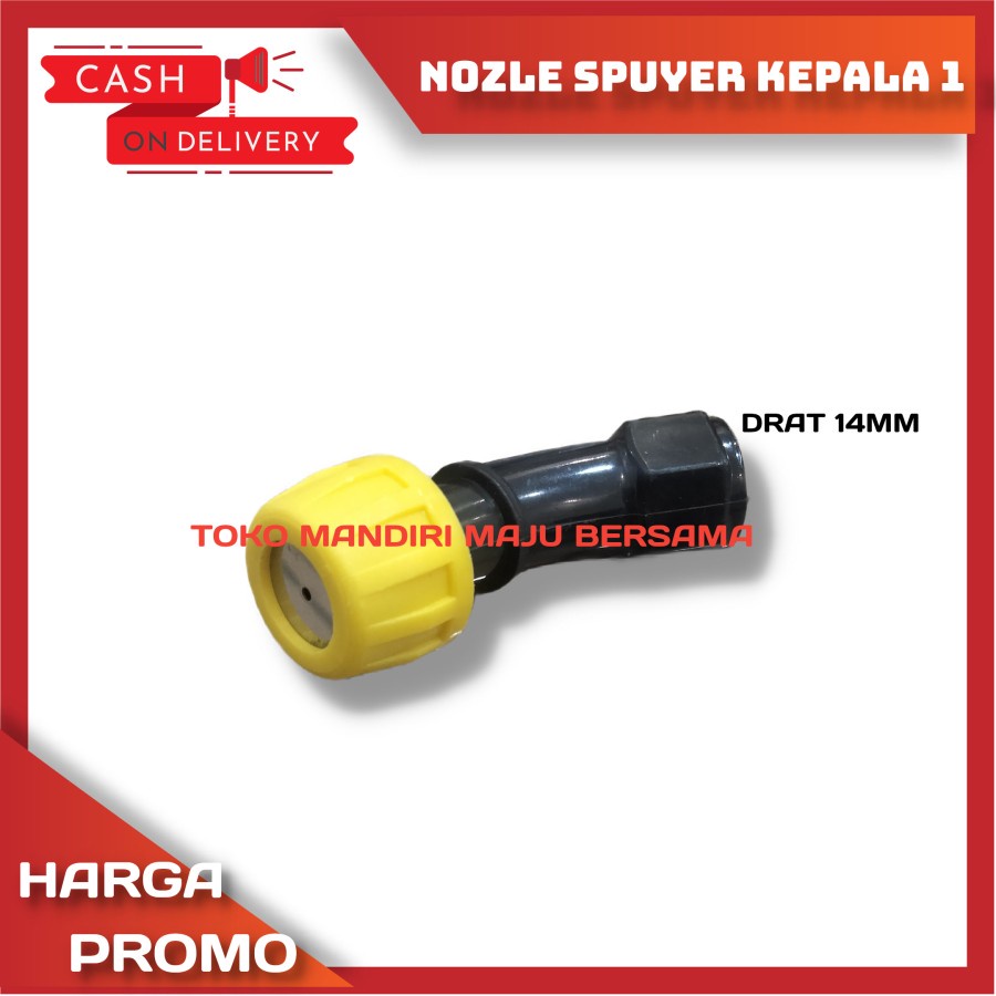 NOZZLE PLASTIK KEPALA 1 / 1 LUBANG / MATA SPRAYER 1 TITIK