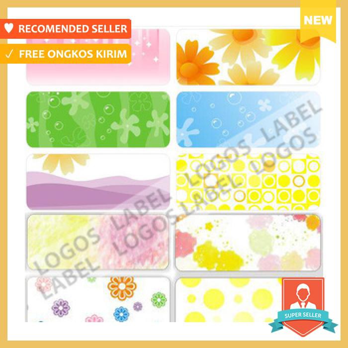 

Stiker - Flower Large Label Nama Waterproof. Sticker Sweet Romance Scenery Pink