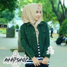 Jaket Jeans  Wanita Denim Cewek Hijau Army Model Croop Jaket Levis Wanita ORI PREMIUM