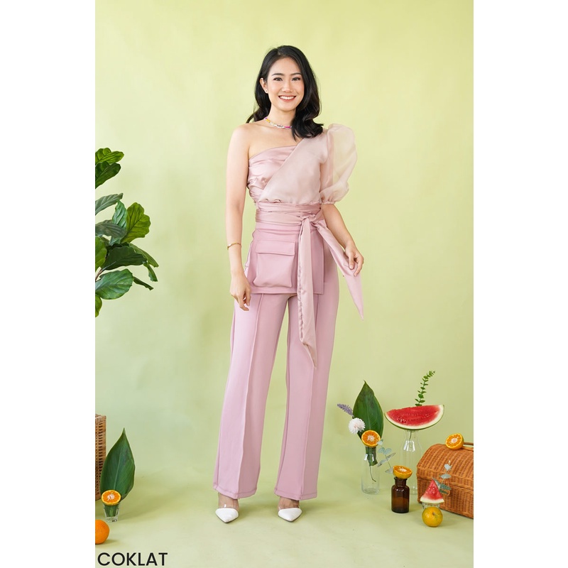 Atasan Organza Ring Blouse Top Wanita