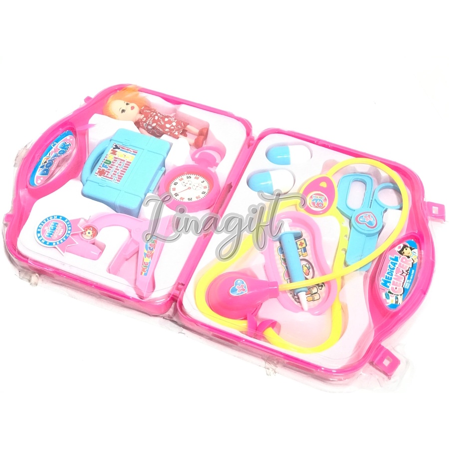 HIGH QUALITY MEDICAL CENTER  - MEDIANE CHEST BAG SET BLUE PINK / MAINAN ANAK PEREMPUAN