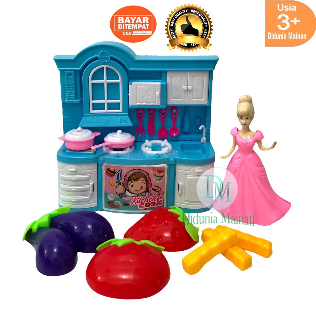 Mainan anak perempuan masak masakan kitchen set mini princess