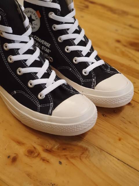 OBRAL SEPATU SNEAKERS 70S X OFF WHITE GLOSSY HIGH BLACK WHITE 38-43-1