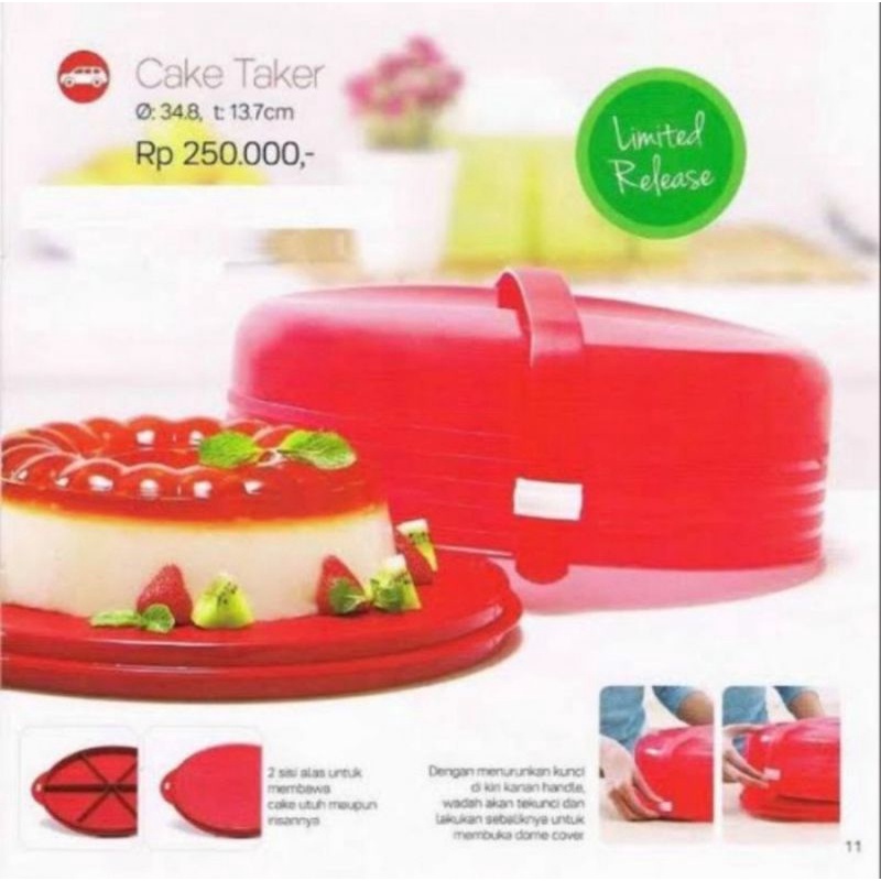 tupperware cake taker round - wadah puding - wadah kue -