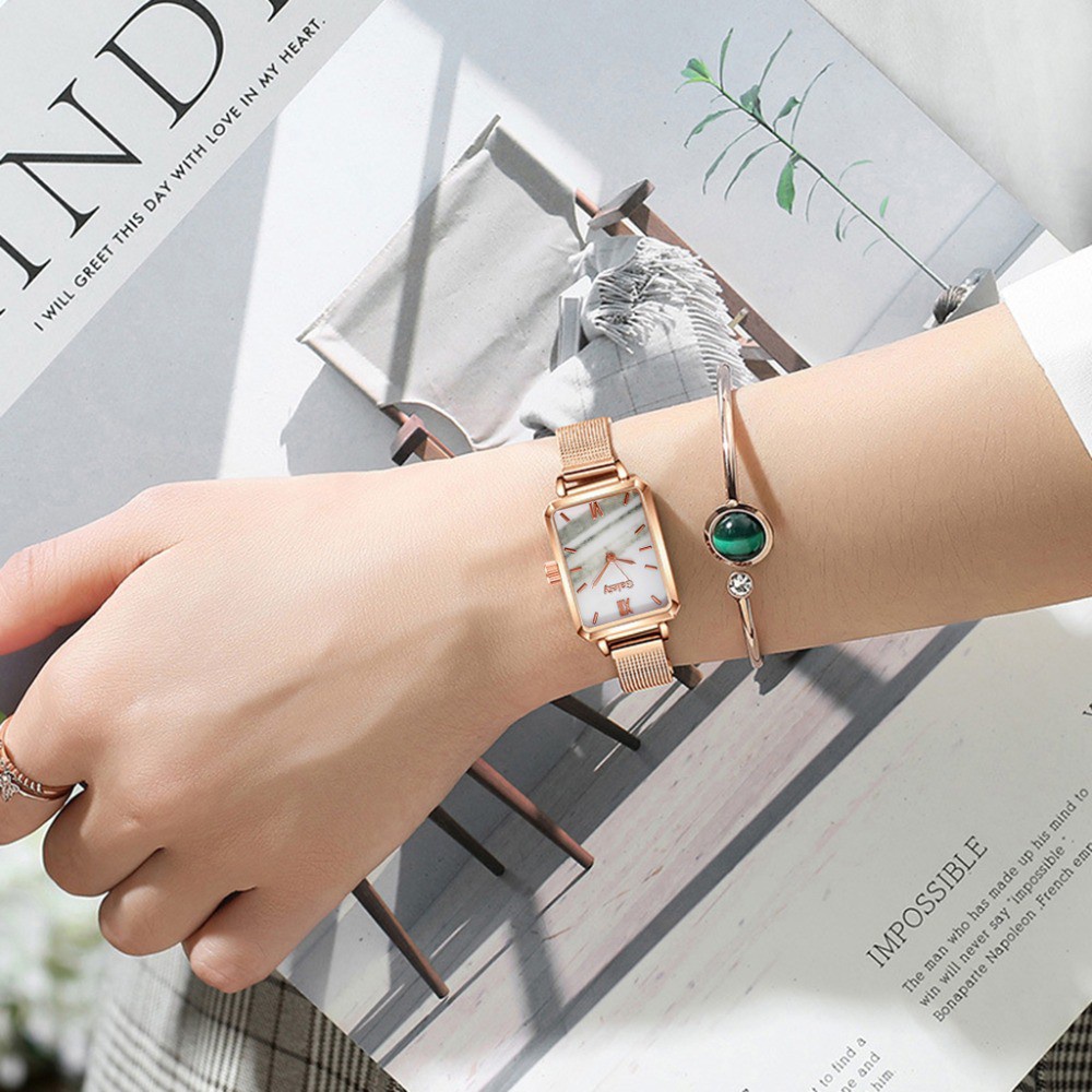 ✅ COD KUMA Gaiety Jam Tangan Quartz Casual Ultra Tipis Warna Rose Gold Bahan Steel Untuk Wanita