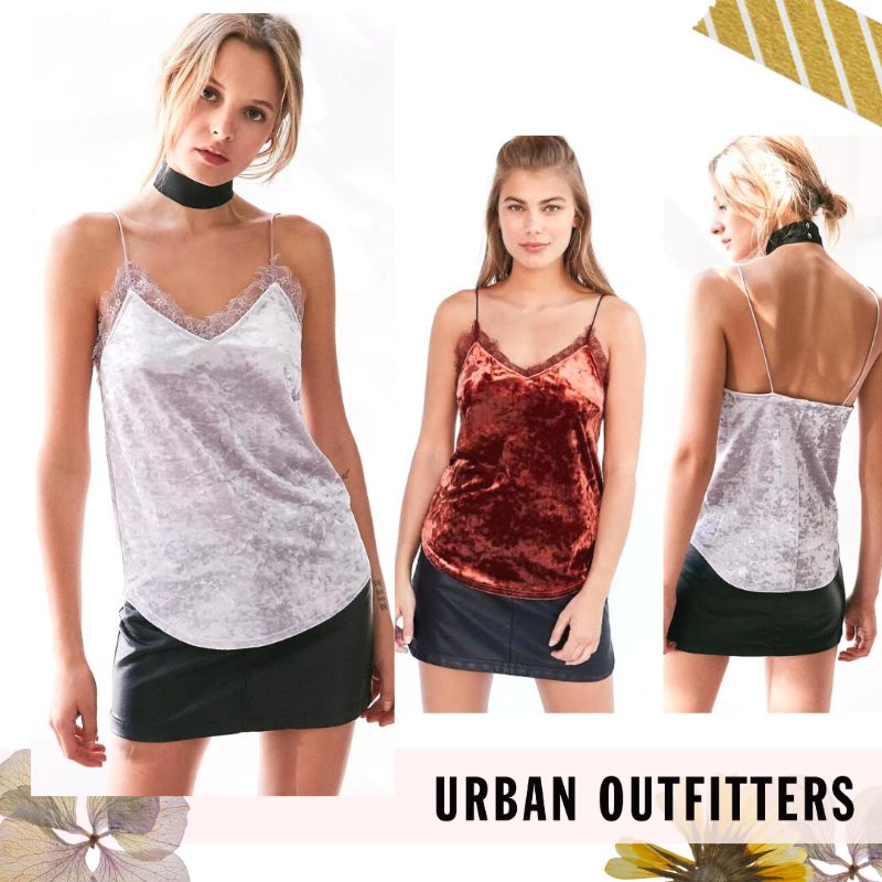 URBAN OUTFITTERS | KIMCHI BLUE Velvet Lace Tank Top