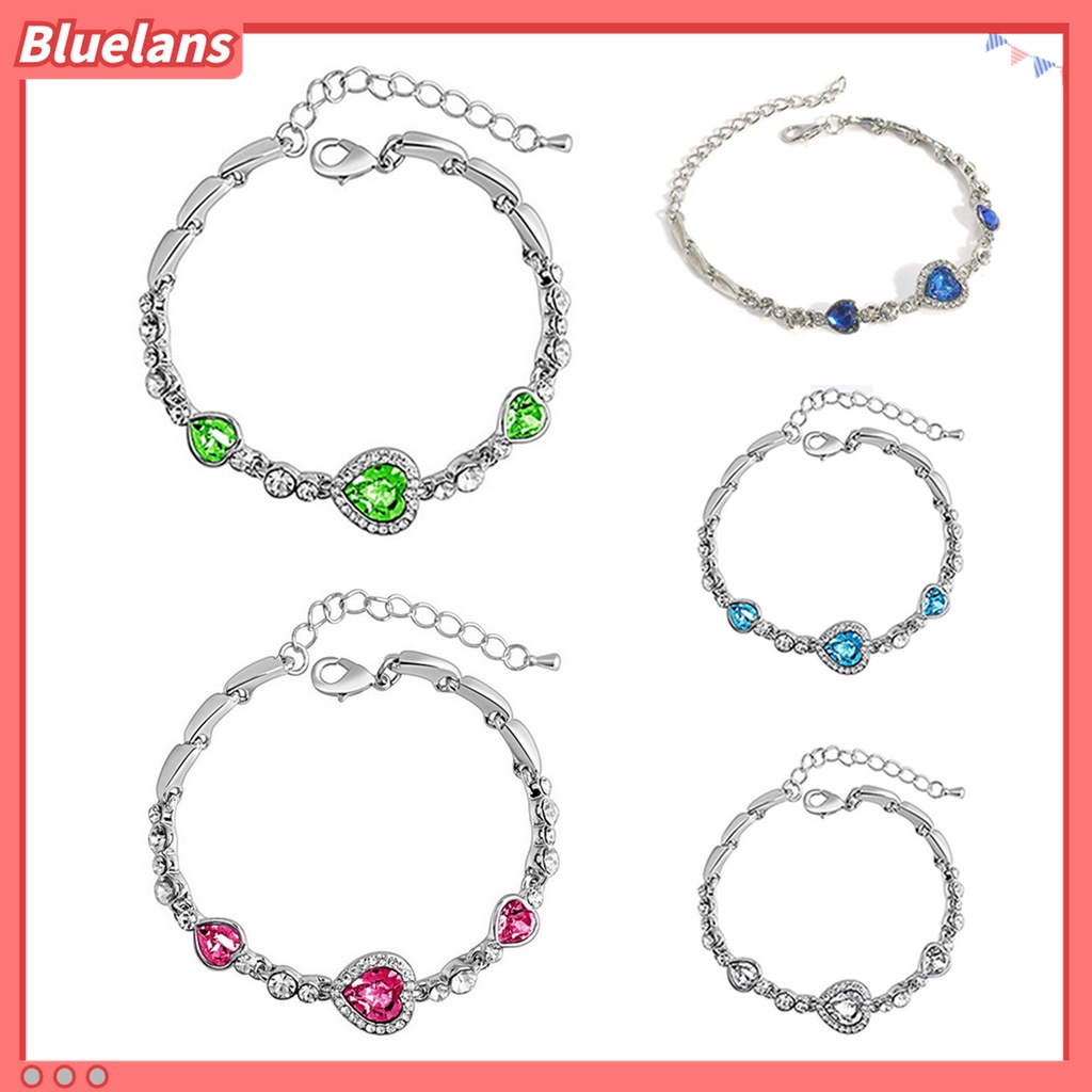 Gelang Berlian Imitasi Bentuk Hati Bahan Alloy Untuk Dekorasi Kencan