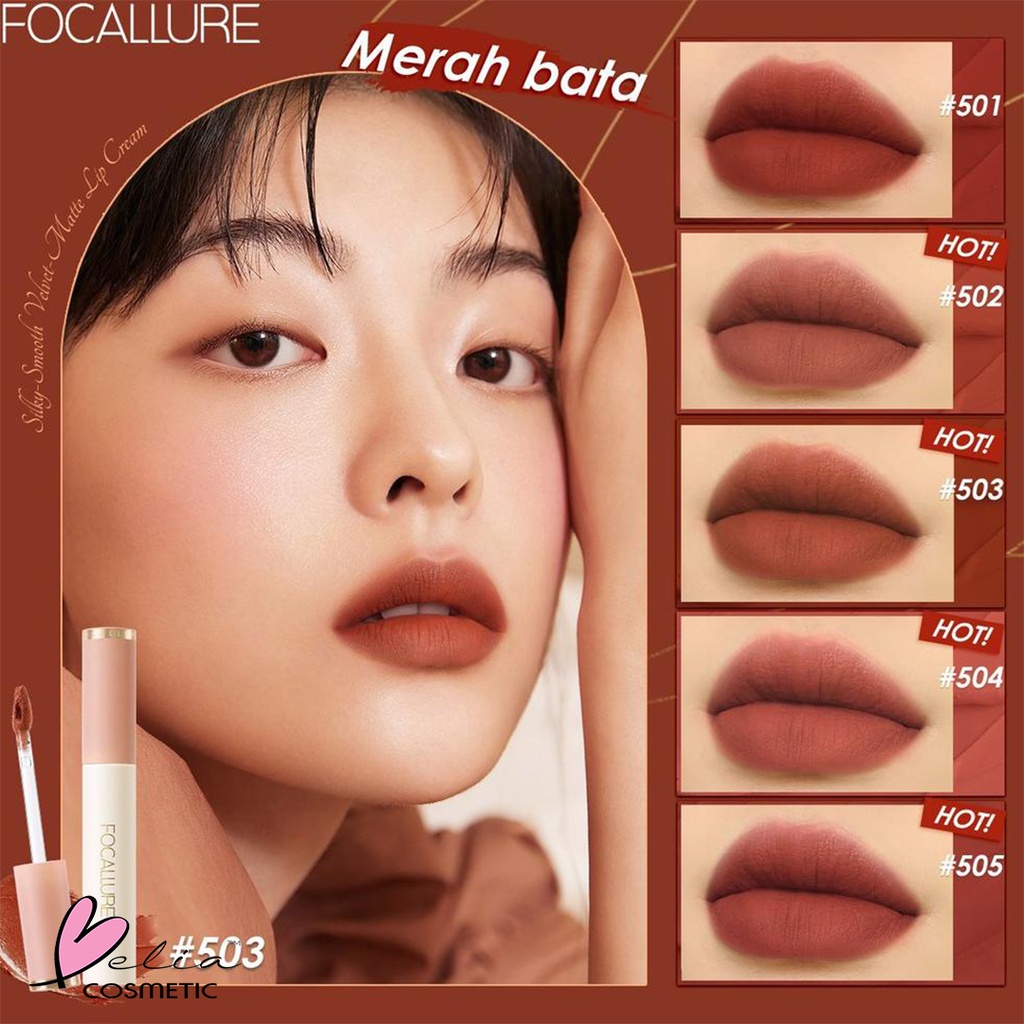 ❤ BELIA ❤ FOCALLURE Velvet Smooth Lip Glaze FA196 | Lip Cream | Lipstik | Lip Paint | Tahan Lama | Waterproof | BPOM