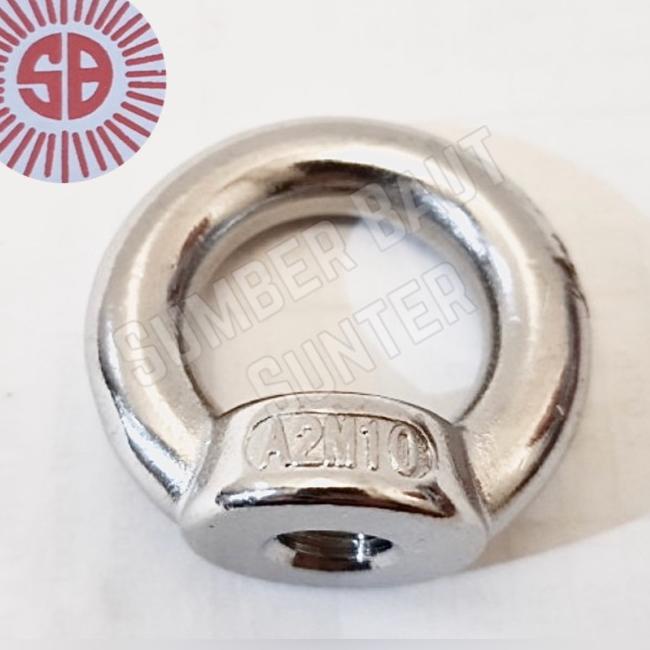 ✪ M10 Eye nut Stainless SS304 - Mur Mata Gantung ֍