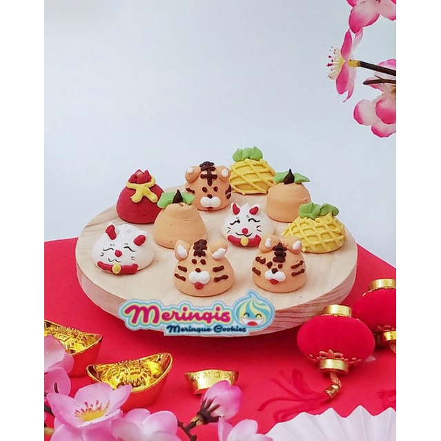 

(min order 10 pcs) Meringis Meringue Cookies Karakter Imlek CNY Sincia