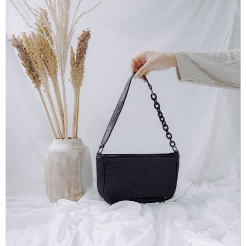 Tas Wanita Korea croco bag Maroon