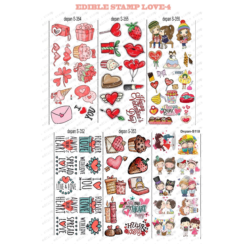 

Edible Stamp Stiker Makanan Edible Stiker Edible Image Edible Print Sticker Makanan LOVE 4