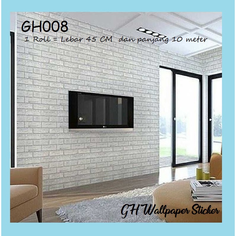 Wallpaper Dinding | Wallpaper Stiker Dinding | Wallpaper Stiker Dinding Kamar Tidur Bata List Abu G500