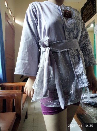 Tey-17 Batik Wanita Asj Sa Hrb026 Kenongo Kemeja Tosca Pendek