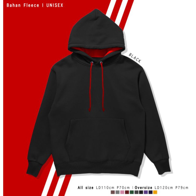 JAKET HOODIE UNISEX POLOS FLEECE