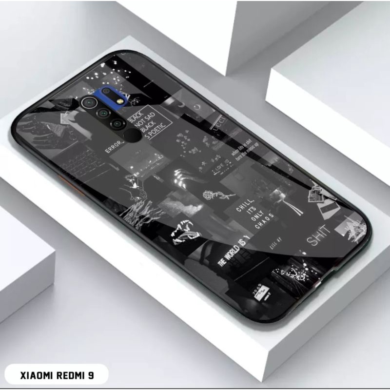 Ax Case custom Xiaomi Redmi 9 dan Redmi Note 8 pro Redmi Note 8 Fashion AesThetic Black Series Premi