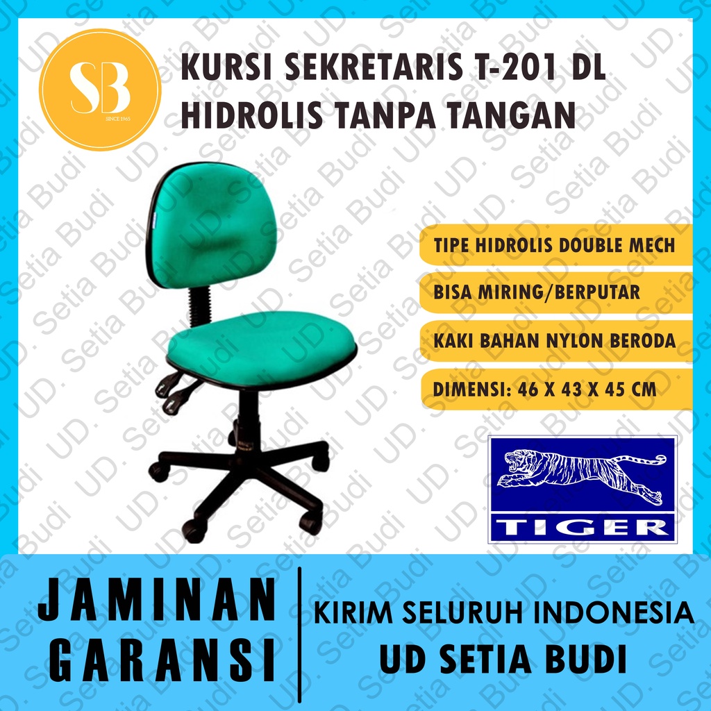 Kursi Kantor Sekretaris Tiger T-201 DL Hidrolis Double Mech