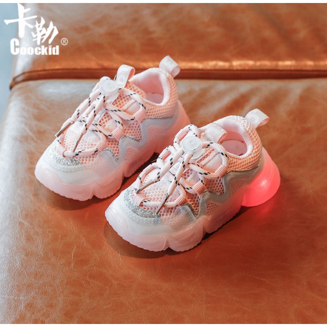 Juragan Junior [COD] ZIG LED Sepatu Casual Lampu LED Korea Style Fashion Anak Size 24-30