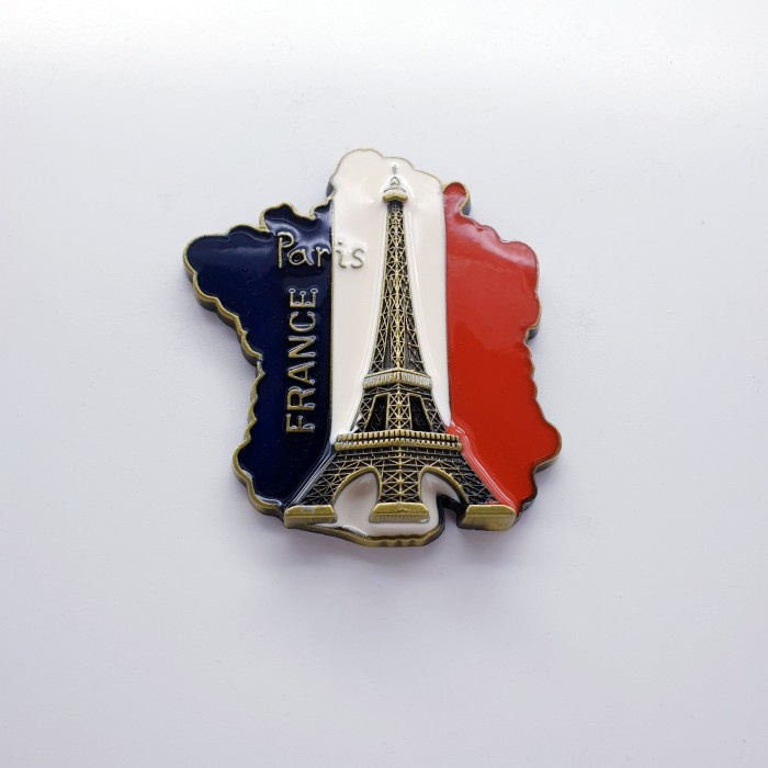 3D LOGAM Souvenir Negara magnet Kulkas Tempelan Paris Flag Eiffel Towe