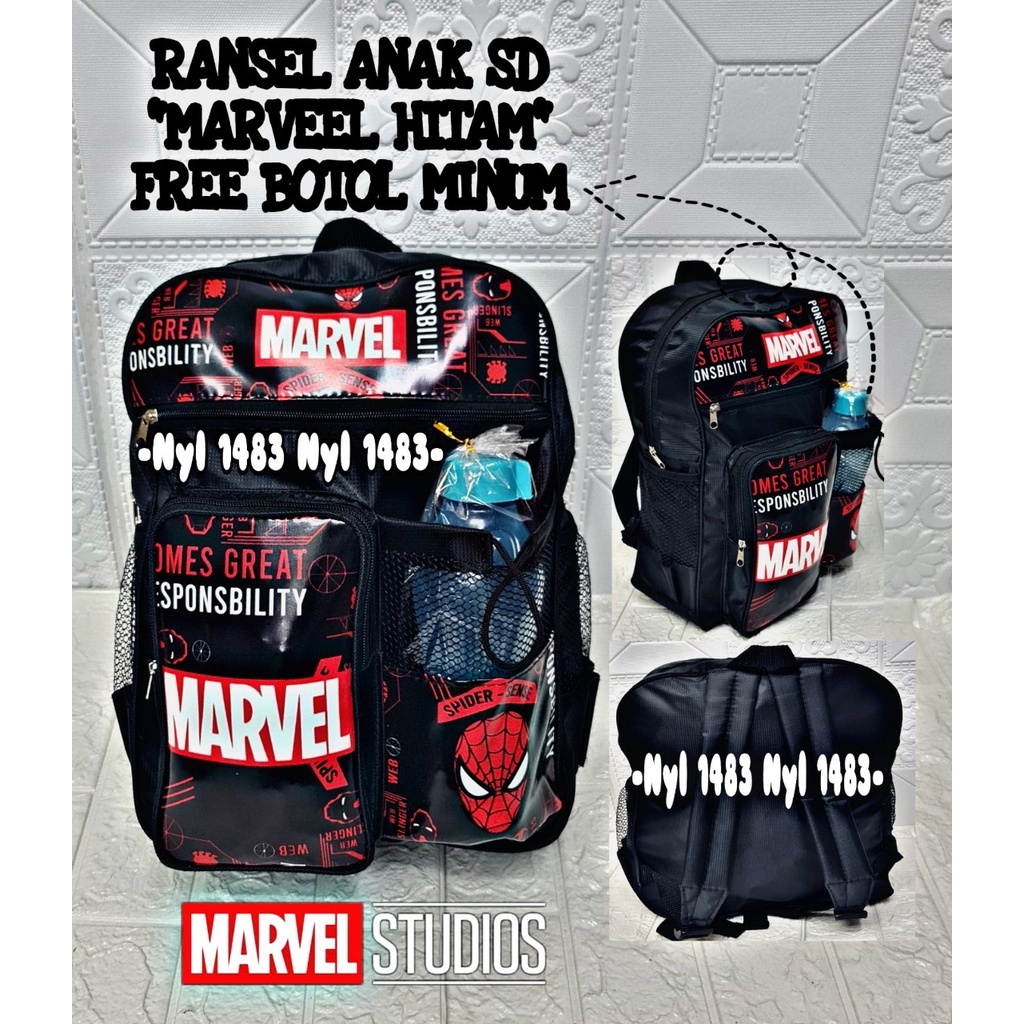 Tas Ransel Fashion Sekolah Anak Laki Laki PAUD TK SD Marvel Super Hero Spiderman free fire Batmen