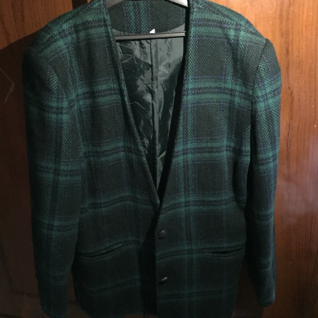 Blazer pattern hijau ( preloved )