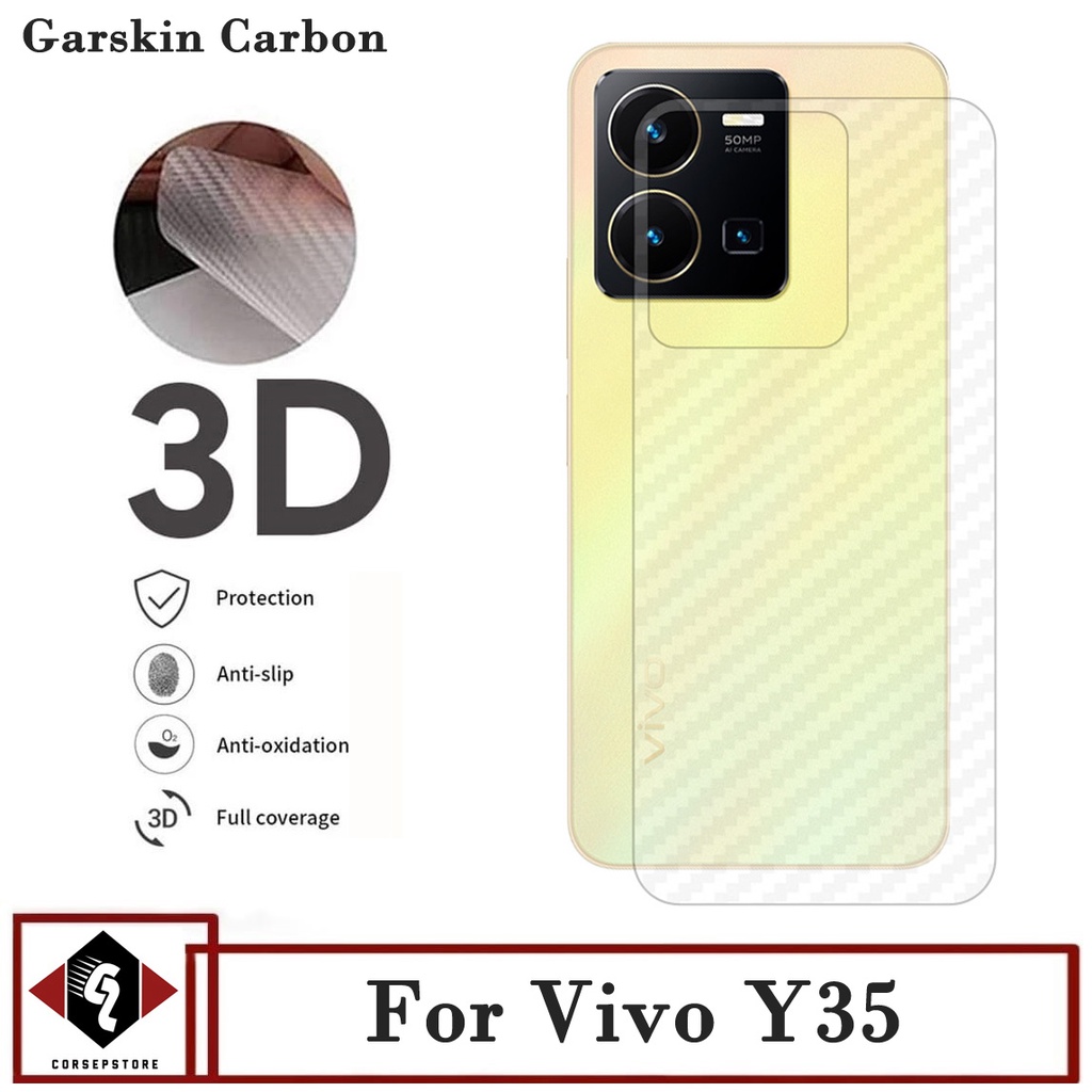Promo Garskin Vivo Y35 2022 Skin Carbon Hydrogell Pelindung Bekang hp