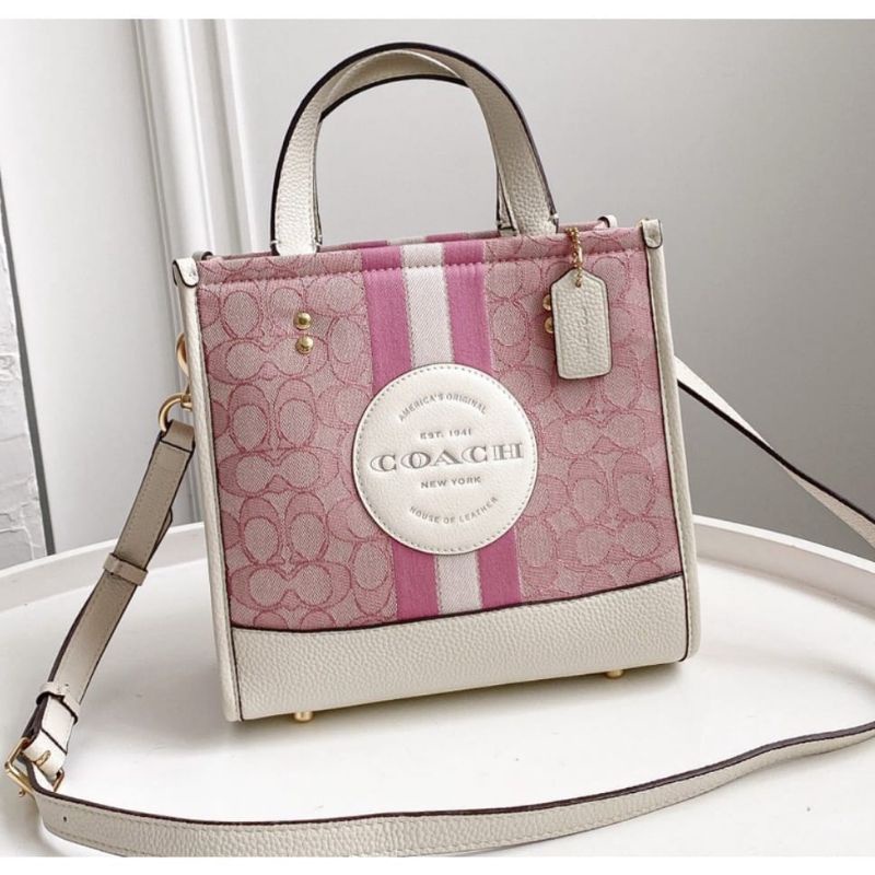 COACH Dempsey Mini Canvas Field Tote 22 Vertical Small Tote Bag