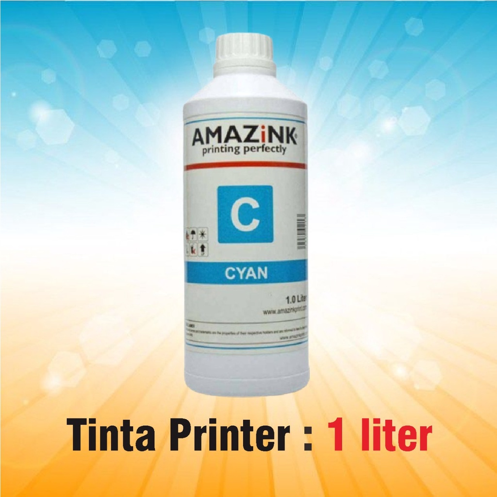 Tinta Printer 1 LITER untuk isi ulang Printer Canon, Warna CYAN Tinta Refill Printer Canon