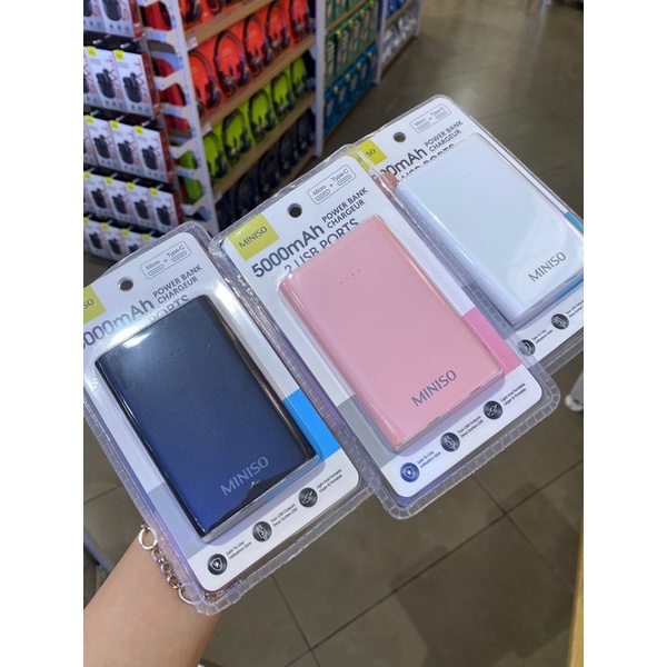 MINISO POWER BANK 5000 mAh with 2 USB PORTS MICRO TYPE-C MODEL MC-029 POWERBANK BEST SELLER BLACK PI