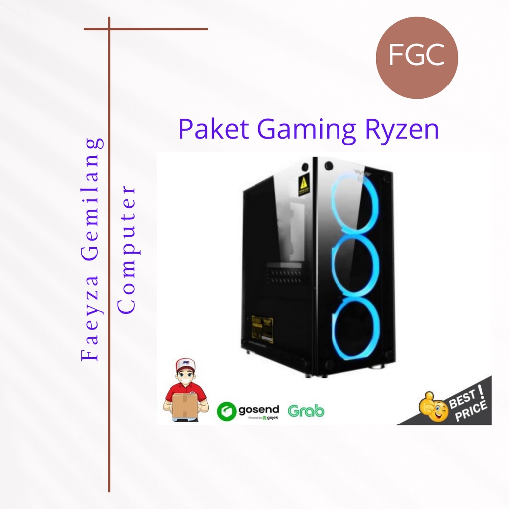 Pc Gaming Amd Ryzen 3 3200G Ram 8 GB SSD 128 Gb Vga radeon vega 8 Fullset