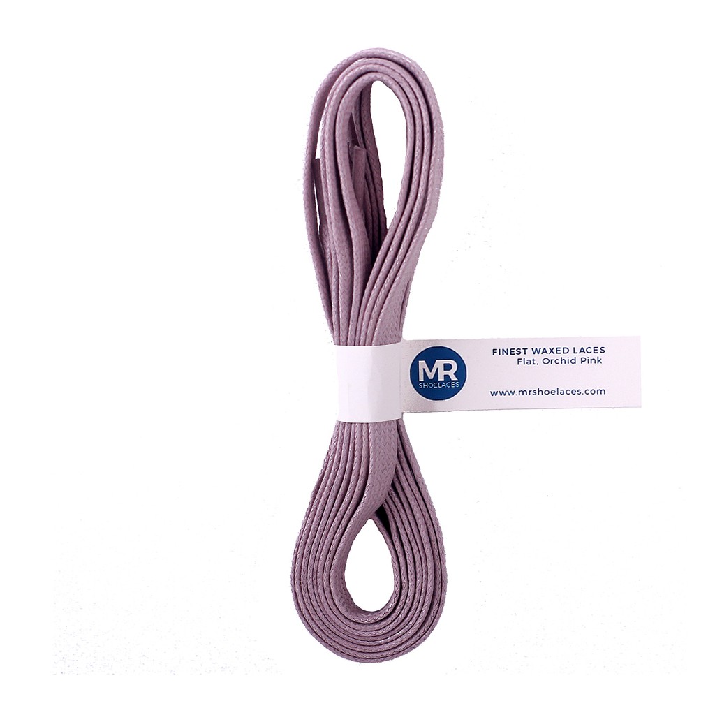 MR Shoelaces FT14 Orchid Pink - Tali Sepatu Lilin 6-7mm Gepeng Flat Pipih (Waxed Laces) 90cm 120cm 150cm 200cm - Premium Shoelace