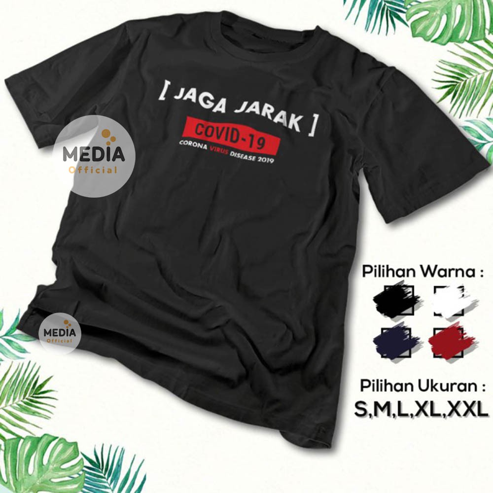 Kaos Distro Baju Corona Jaga Jarak Premium Combed 30s Tshirt Kata