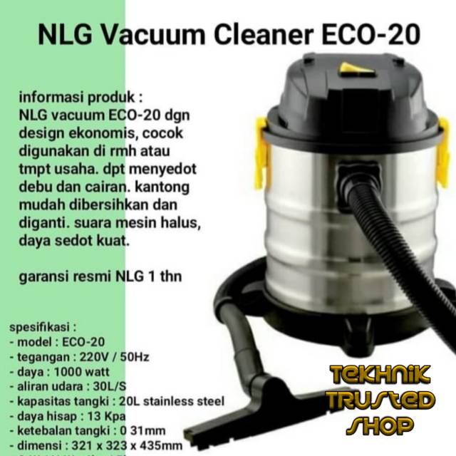 Jual Vacuum Cleaner 20L Mesin Hisap Pembersih Debu Tangki Stainless ...