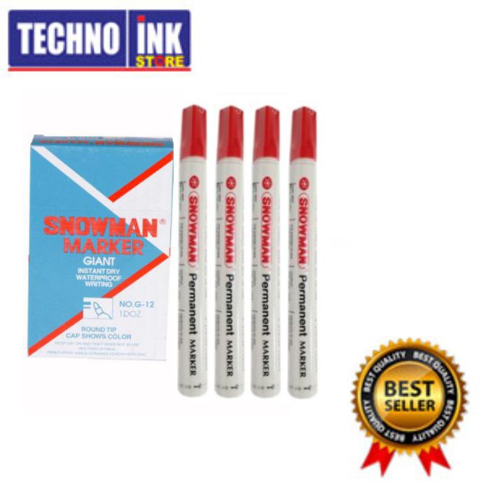 

Snowman Permanent Marker Alcohol Base AG-12 Red 1box(12pcs)