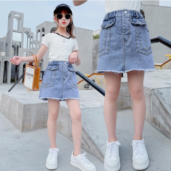 rok sepan fashion import jeans anak perempuan terbaru