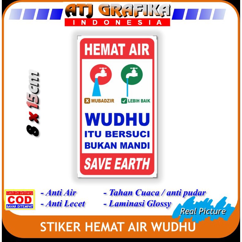 

Stiker hemat air wudhu sticker masjid musholla lingkungan save earth