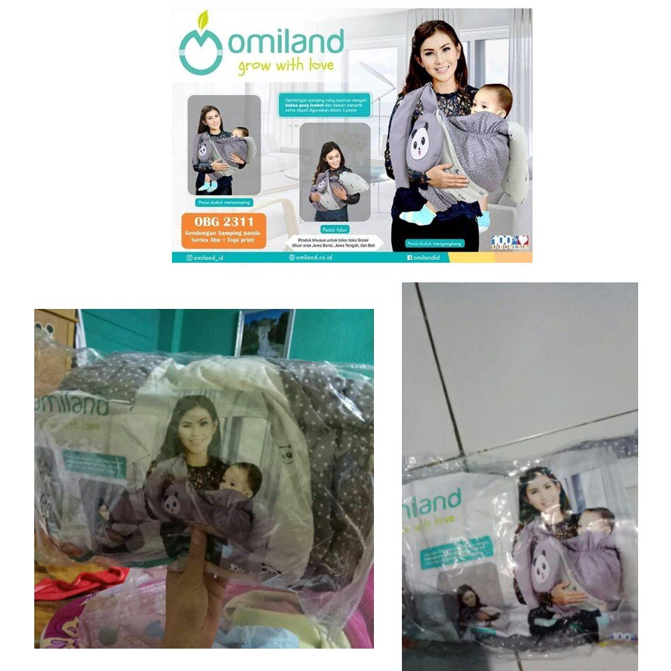 OMILAND GENDONGAN SAMPNG SLING BAYI + TOPI PANDA OBG 2311